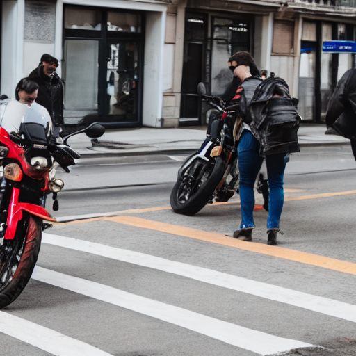 115_A motorcycle stands in front of three people on a sidewalk..png